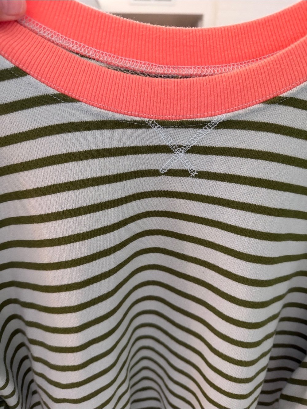 Anthropologie Striped Sweatshirt with Coral Trim - Picture 3 of 4